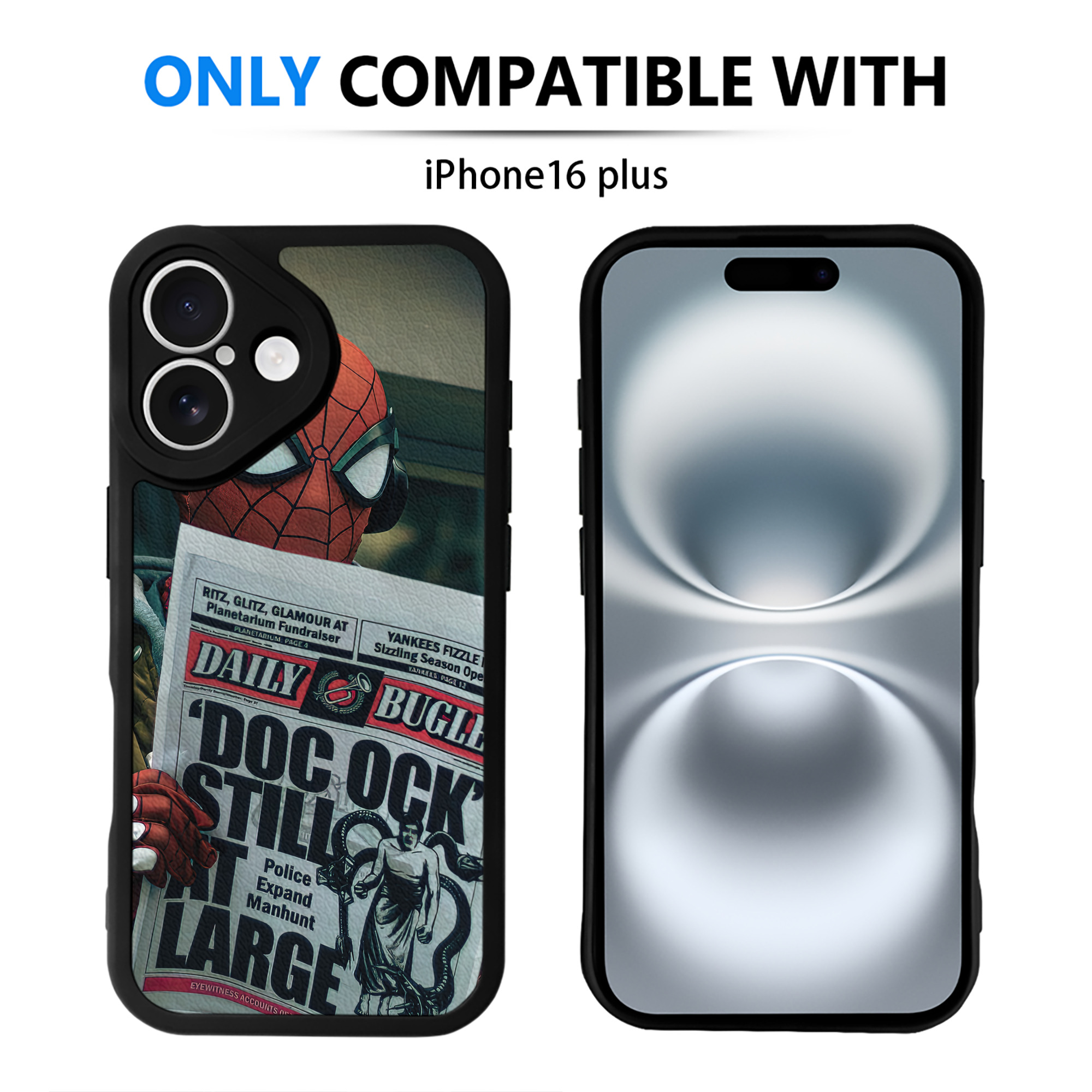 Spider Man スパイダーマン 【iPhone 16シリーズ対応】シリコンスマホケース（レザー調） 材質：シリコン